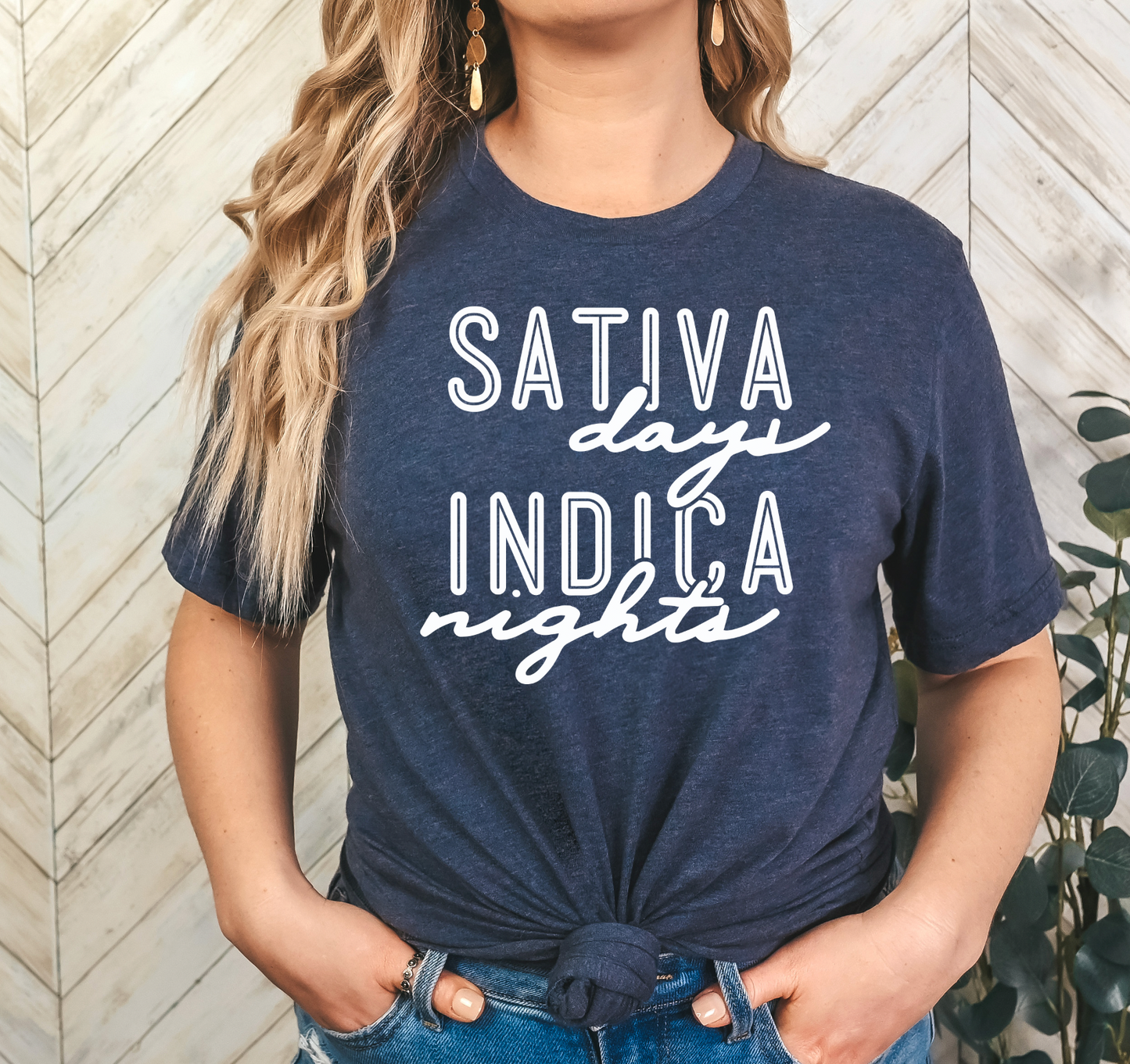 Sativa Days Indica Nights Marijuana Tee