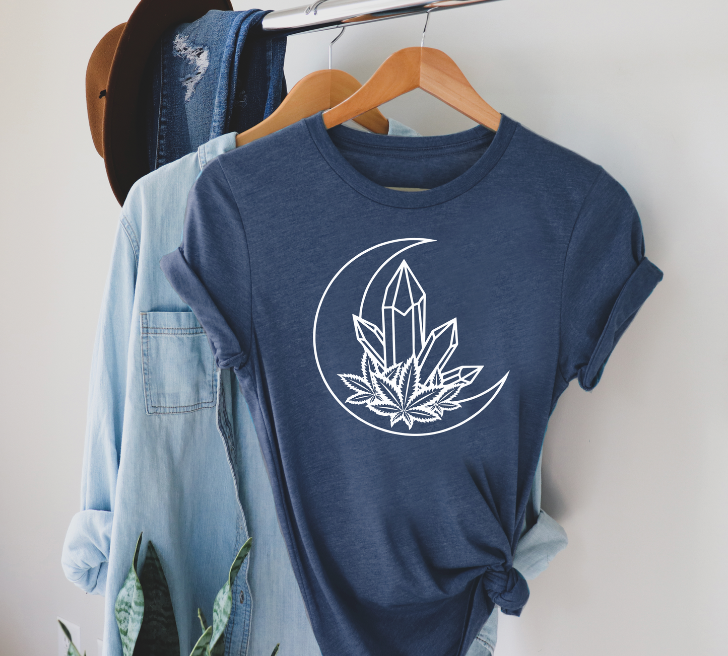 Weed Crystal Moon Marijuana Tee